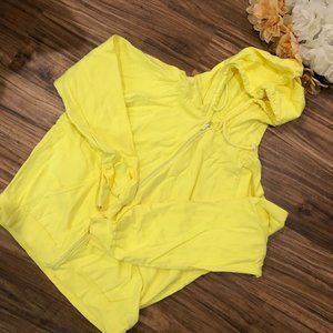 Neon Yellow Organic Cotton Zip Up Sweater